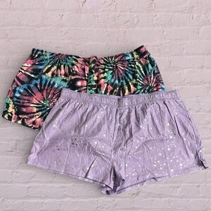 PINK Victoria's Secret Multicolor Tie-Dye and Lavender Star Shorts